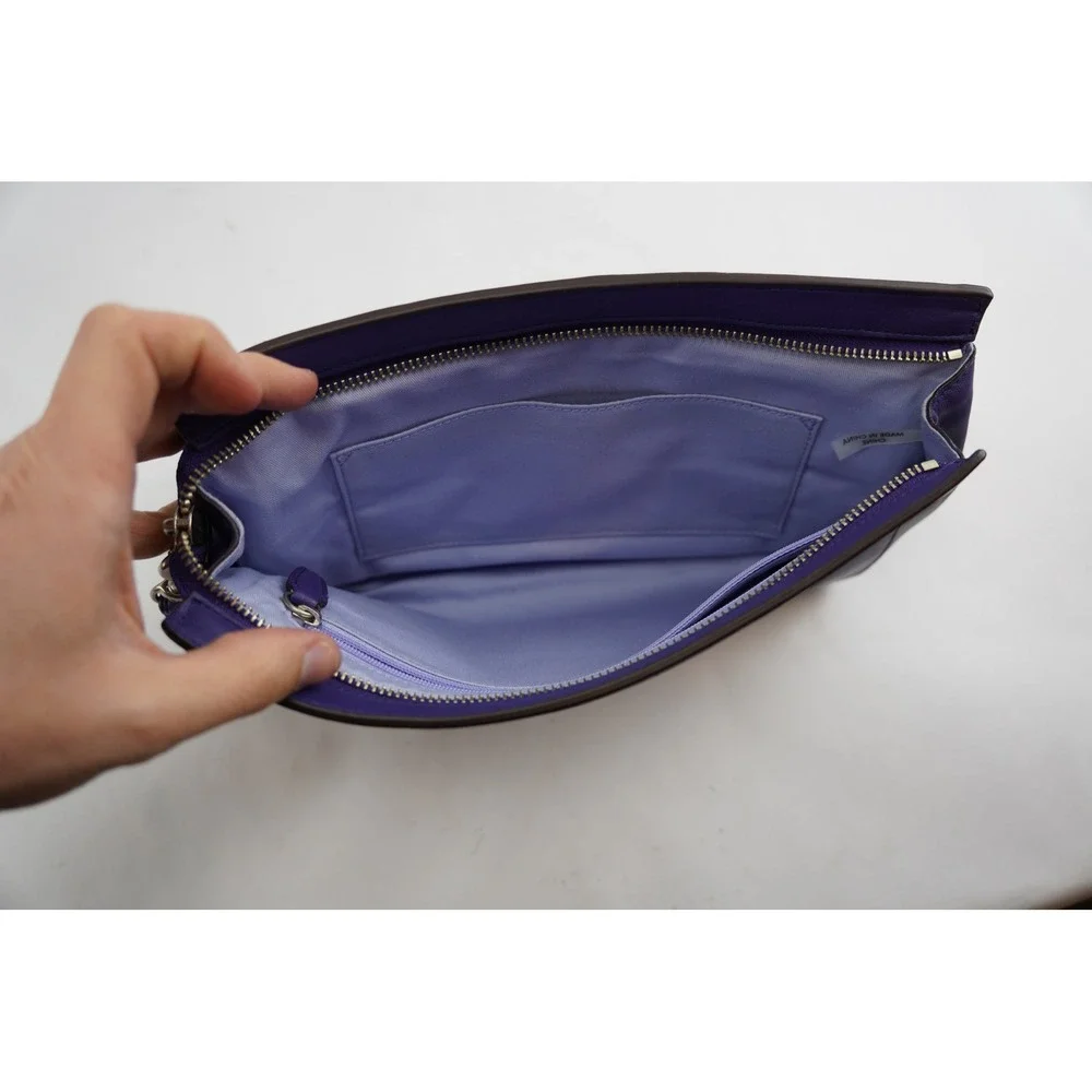 Coach Legacy Penny Leather Flap Clutch 49375 Midnight Purple Small Bag New Other - Picture 8 of 9